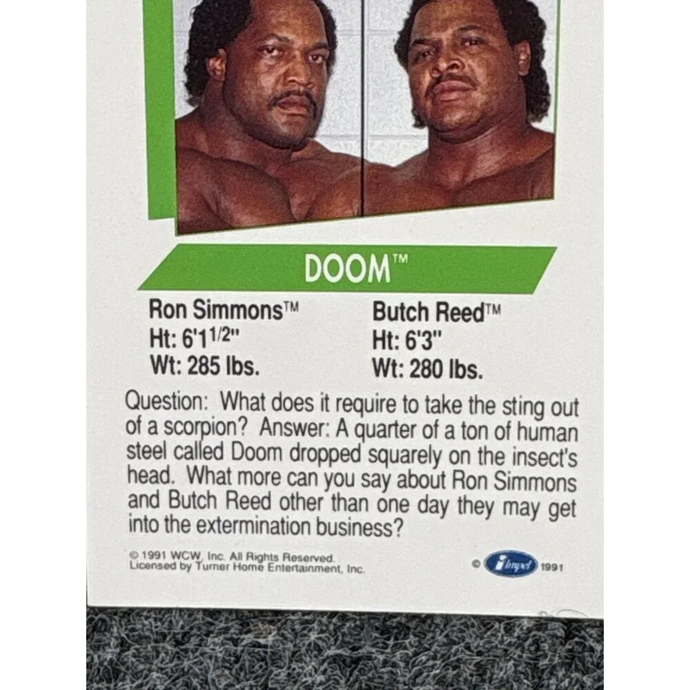 WCW Doom Wrestling Trading Cards Set - 1991